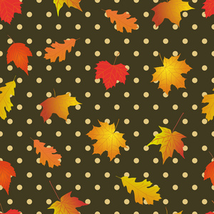 无缝模式与明亮的秋天的落叶
