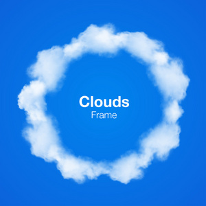 现实的云圈框架，在蔚蓝的天空