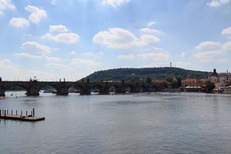 查理大桥和伏尔塔瓦河在布拉格