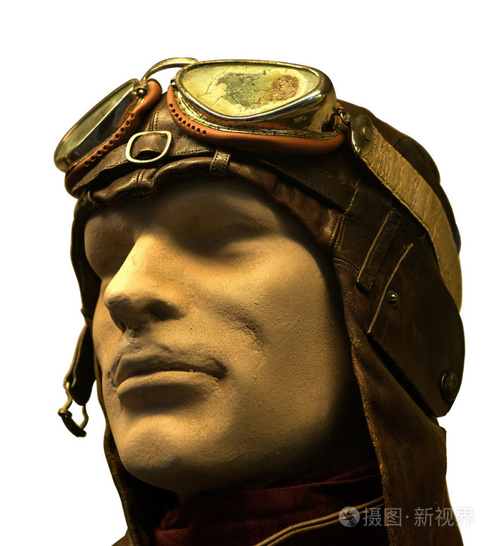 戴着眼镜的飞行员头盔