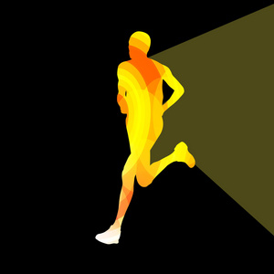 男人跑短跑运动员剪影图矢量背景 co
