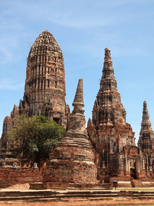 在 wat chaiwattanaram 寺，大城府，泰国宝塔