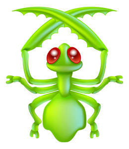 卡通昆虫捕食螳螂 bug