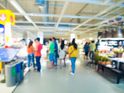 家庭购物之家装饰模糊商店与 bokeh 背景