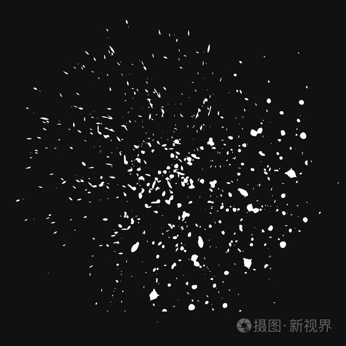 插画 黑色背景上的白色碎片集合.eps