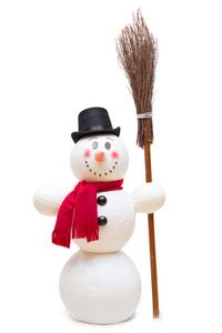 雪人的红围巾和扫帚