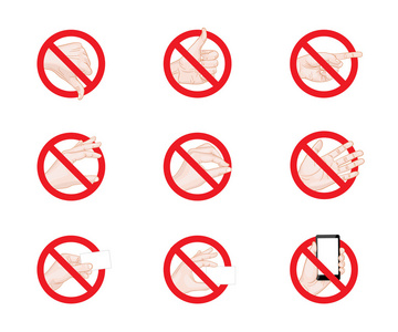 禁止标志业务手手势图标