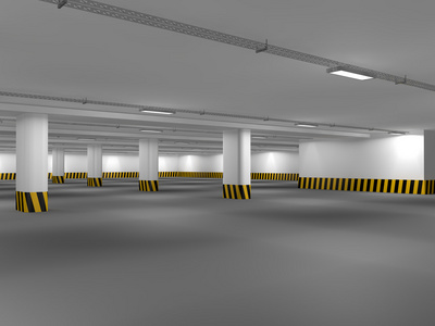空地下停车场 3d 渲染