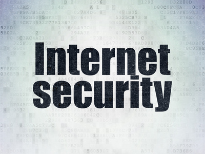 安全概念 数字纸张背景上的互联网安全