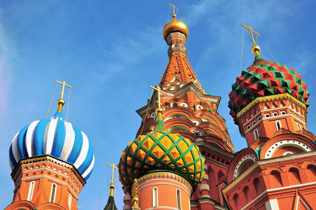 多彩的莫斯科教堂穹顶图片