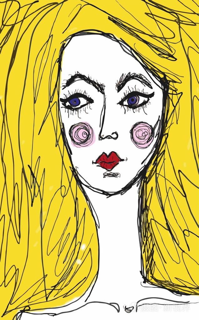 抽象的美丽女孩画像