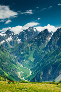 美丽的风景，与山