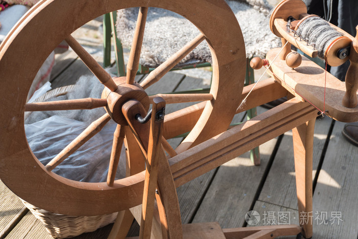 传统的纺车的一部分
