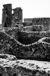 庞贝古城城墙的废墟。意大利。庞贝城