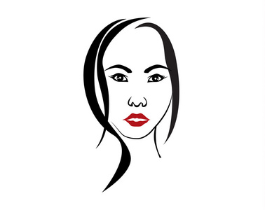 女人的脸向量元素设计绘图