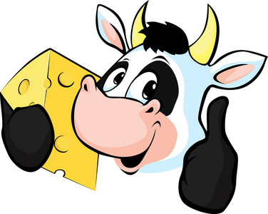 牛举行奶酪矢量图
