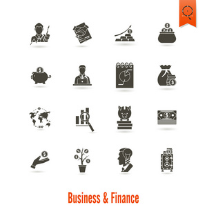 商业和金融的图标集