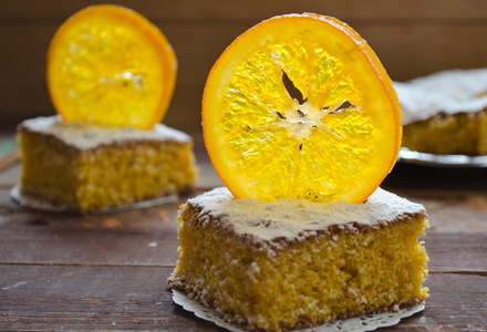 橙色蛋糕焦糖橘子,圣诞装饰照片