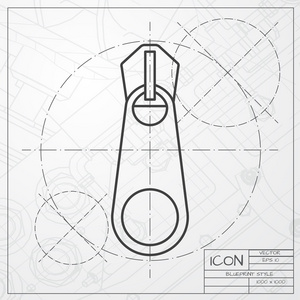 裁缝拉链图标蓝图背景