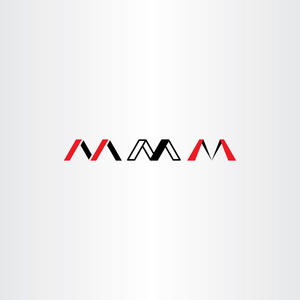 logo 字母 m 设置红色黑色图标矢量