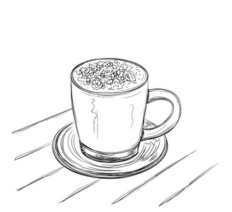 咖啡杯子素描