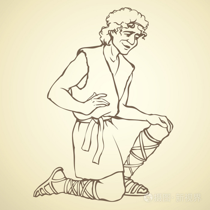 跪在古代服装的人.矢量绘图插画-正版商用图片1k9rbl-摄图新视界