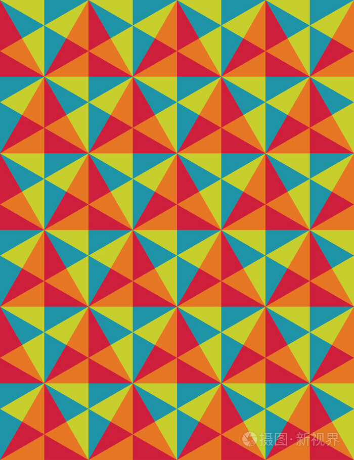 矢量现代无缝彩色几何图案,马赛克,色彩抽象几何背景,时尚多彩多姿的
