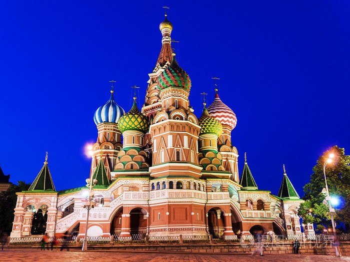 在莫斯科俄罗斯红场圣瓦西里大教堂