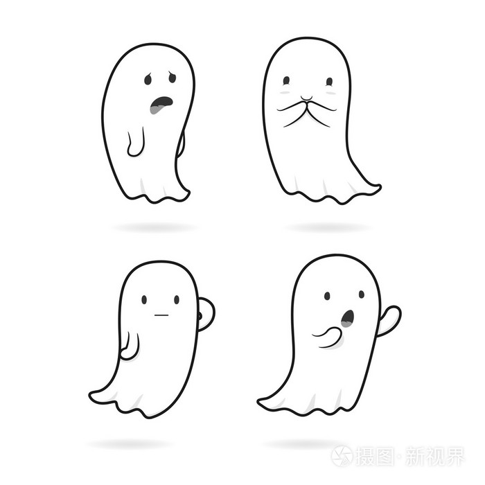 卡通鬼线稿插画-正版商用图片1k9y80-摄图新视界