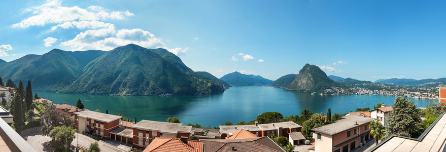 湖 Lugano 视图