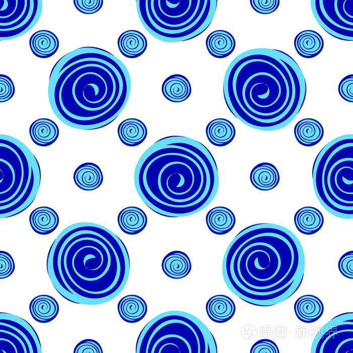 抽象背景蓝色圆圈无缝模式