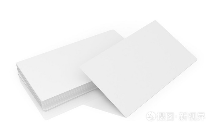 叠在白色背景上的白色名片
