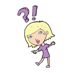 卡通女人提问漫画卡通男生回答问题卡通女孩提问与思想泡泡卡通人询问