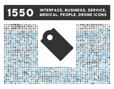 标记图标和更多界面，业务，工具，人，医疗，奖赏平面矢量图标