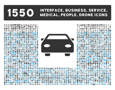汽车图标和更多的界面商务工具人们医疗