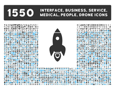火箭图标和更多的接口商务工具人们医疗