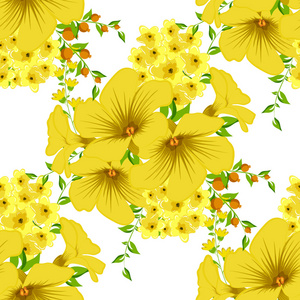 黄色花无缝图案