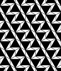 矢量现代无缝神圣几何图案，黑色和白色抽象几何背景，时尚的打印 单色复古纹理，时髦时尚设计