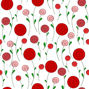 程式化的圆形红色花