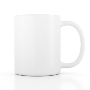 白色陶瓷杯空空白的咖啡或茶图片