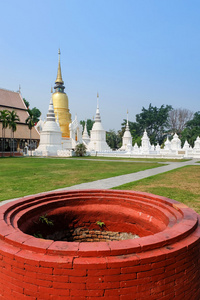 在扫管笏蒜牍寺，清迈，泰国大金塔