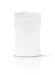 孤立在白色背景上的空白包装补充产品瓶