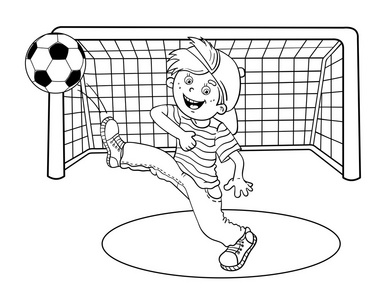 儿童足球绘画图片