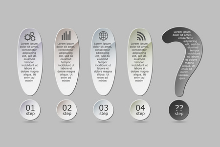 矢量图的信息图表模板与 5 个步骤。5 选项