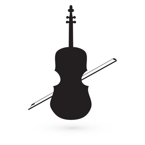 小提琴图标黑色矢量图像
