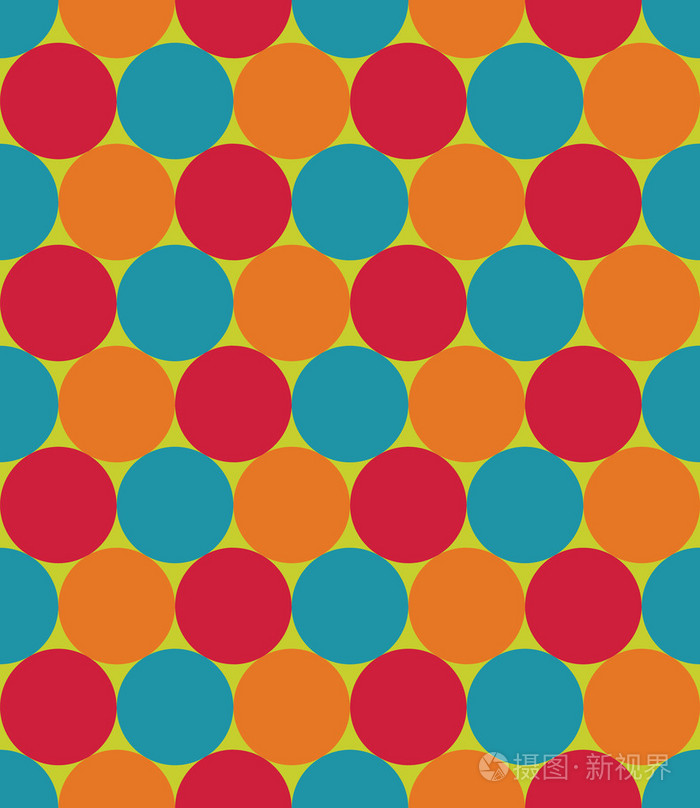 现代无缝彩色几何图形圆圈颜色