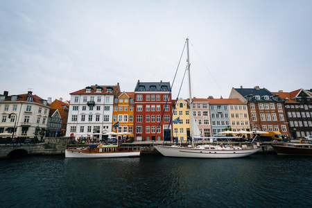 新港运河，在哥本哈根，丹麦