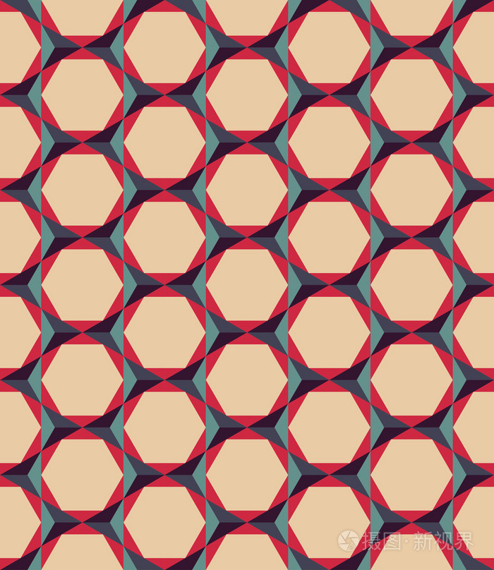矢量现代无缝彩色几何图案三角形多聚