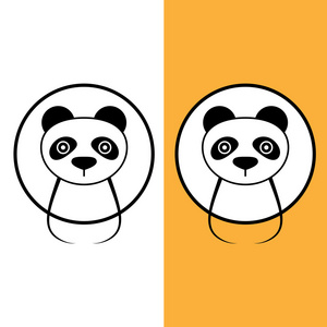 熊猫的图标。标识元素