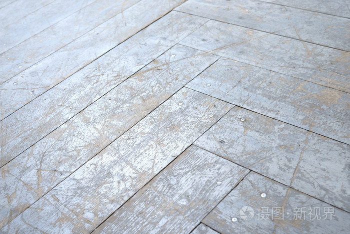 破旧不堪的白色漆的地板.木板纹理背景